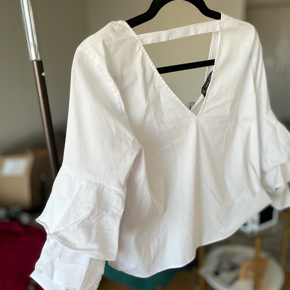 Zara Layered Bell Sleeves Date-Night Top